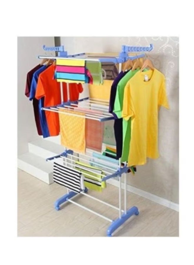 Stainless Steel Clothes Drying Rack Supports Up to 50kg – Durable & Rust Resistant – Size (750×1260)×6 – Light Blue - Image 4